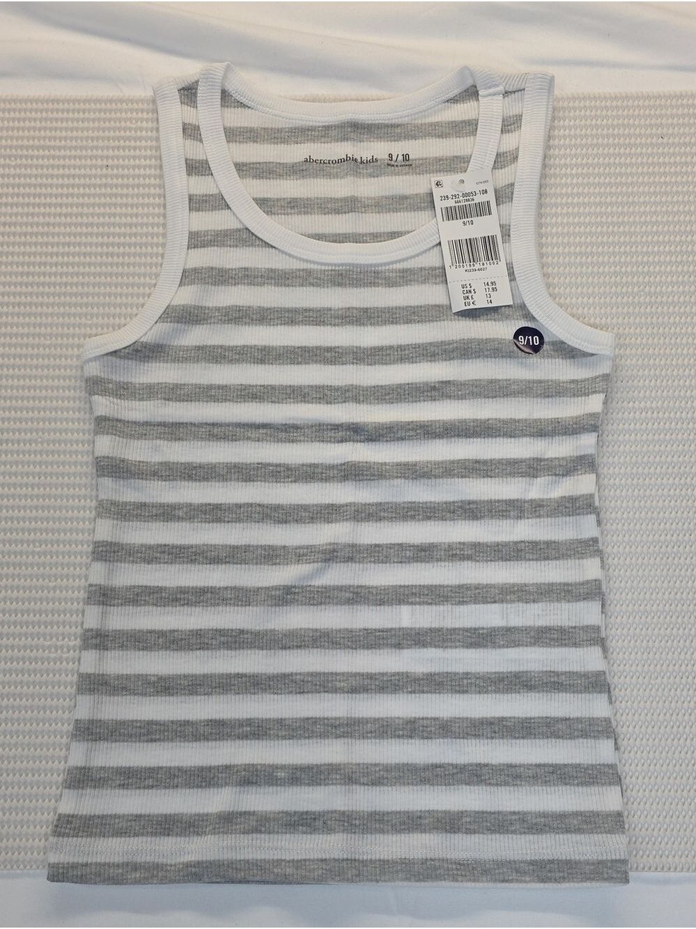 abercrombie kids Gray & White Striped Tank Top 9/10